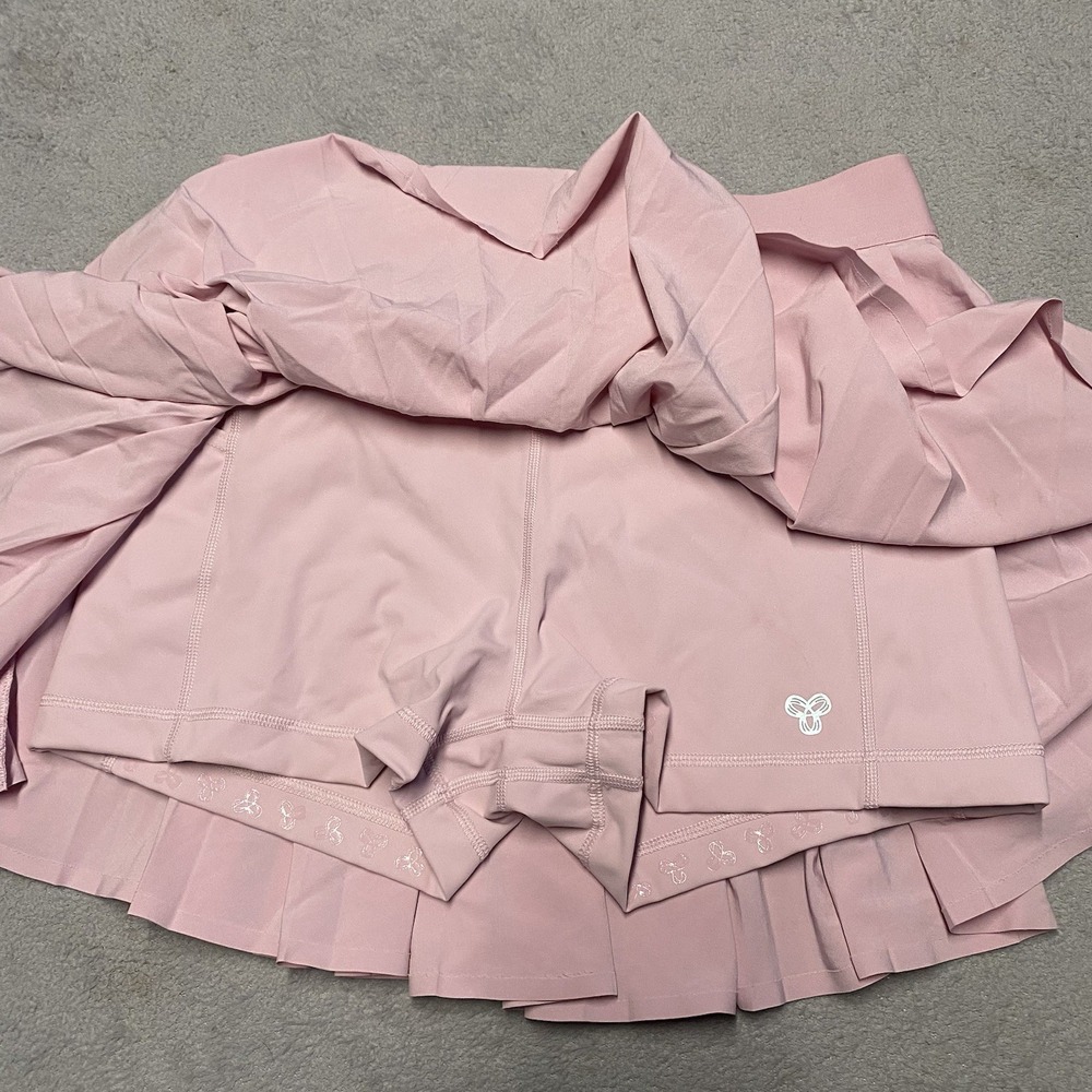 Aritzia Golden Tennis Skirt Large Pink Lined Pleated Skort Active Movetech Micro - Picture 3 of 8
